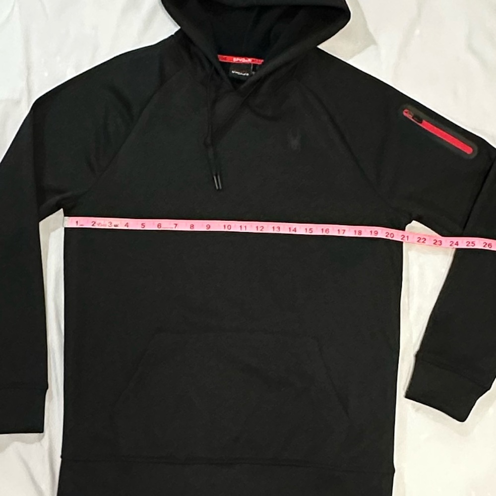 NWT Spyder Black Men's Hoodie with Red Accent - Picture 4 of 6